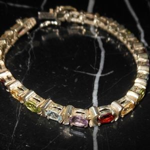 UP THAILAND 925 Sterling Silver Oval Multi Stone G